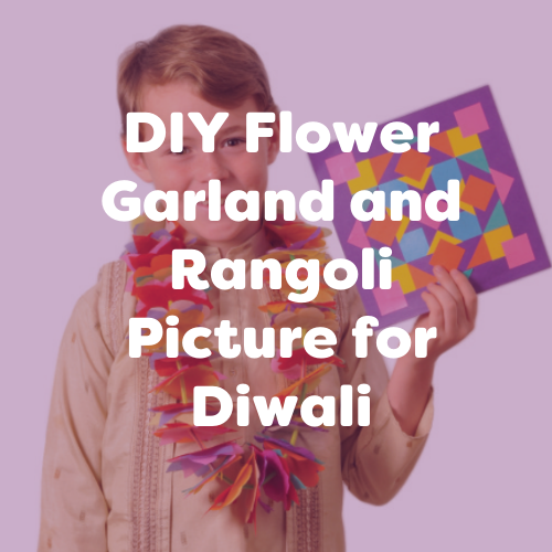 DIY flower garland and rangoli pipcture for diwali