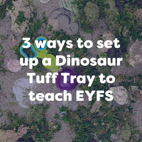 3 ways to set up a dinosaur tuff tray